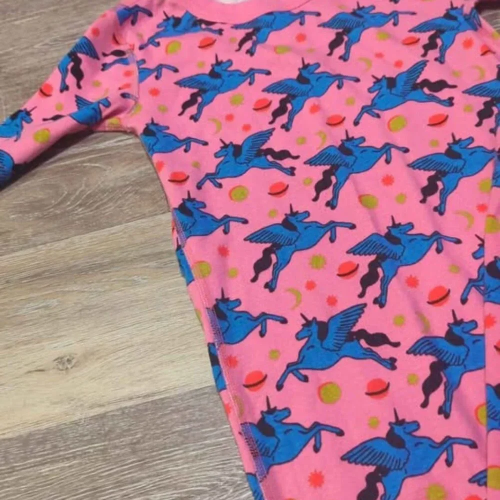 Hanna Anderson girls size‎ 14 2 piece unicorn summer pajama set